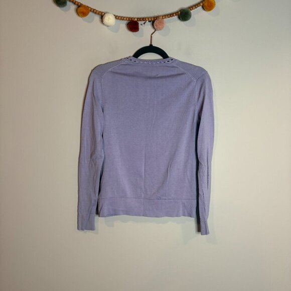 Brooks Brothers lavender periwinkle silk blend cardigan sweater - Picture 5 of 5